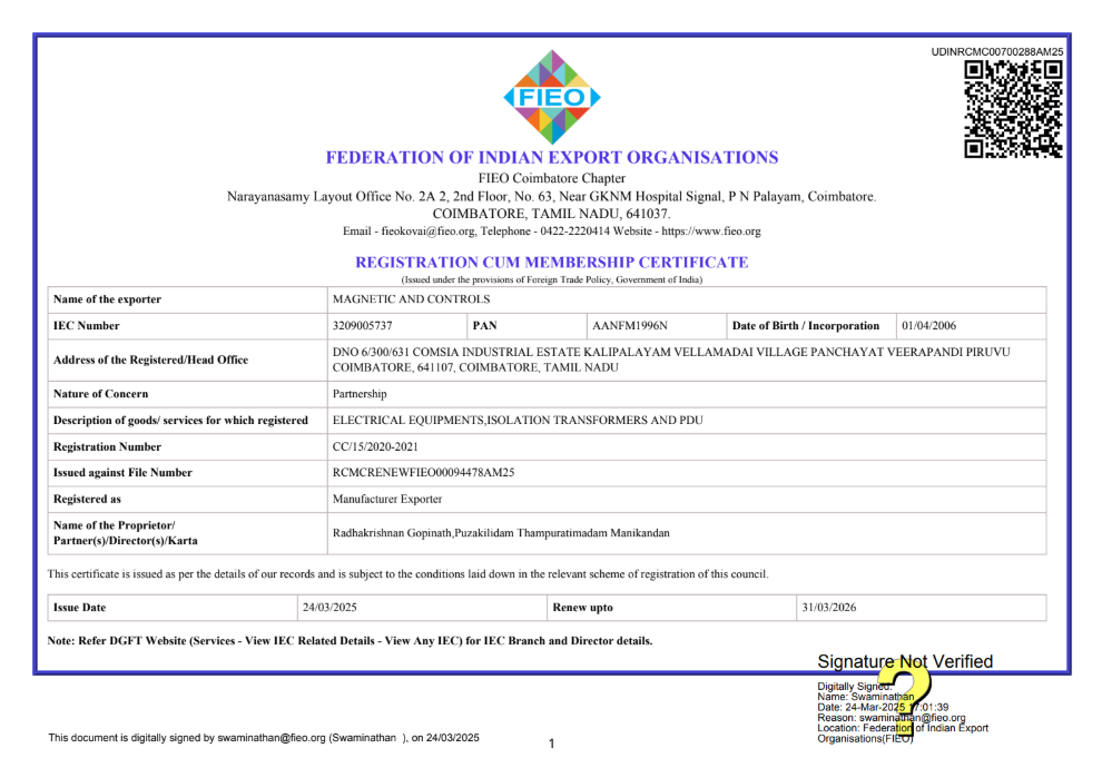 Company certificate thumbnail